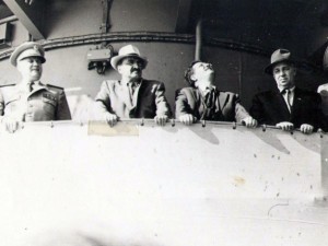 1956 г. А.И. Микоян и Президент ФНРЮ И.Б. Тито на борту крейсера  "Фрунзе"